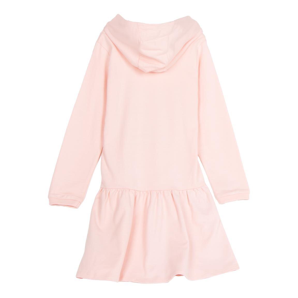 Vestido infantil Stitch em algodão felpudo francês com capuz, rosa claro 2/4