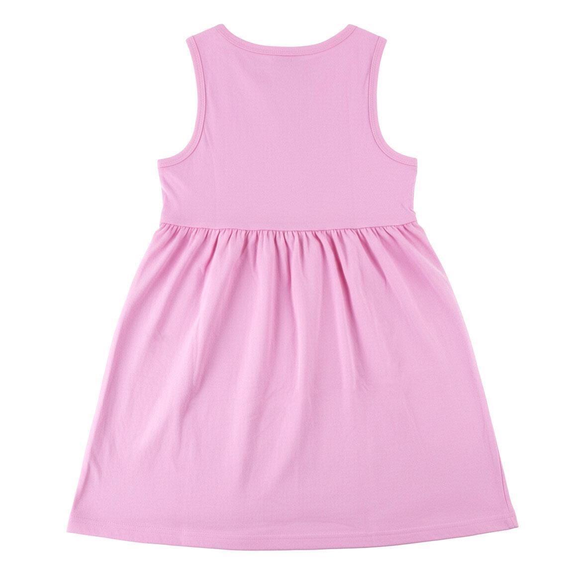 Vestido infantil Stitch, sem mangas, em malha de algodão, rosa claro. 2/6
