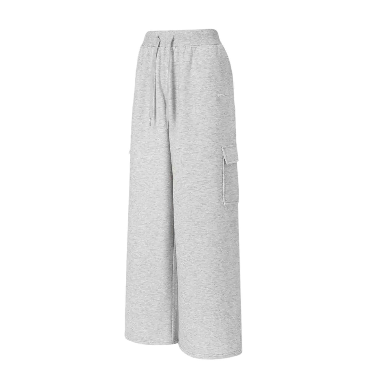 Womens/Ladies Polyester Cargo Jogging Bottoms (Ice Marl Marl) 3/4