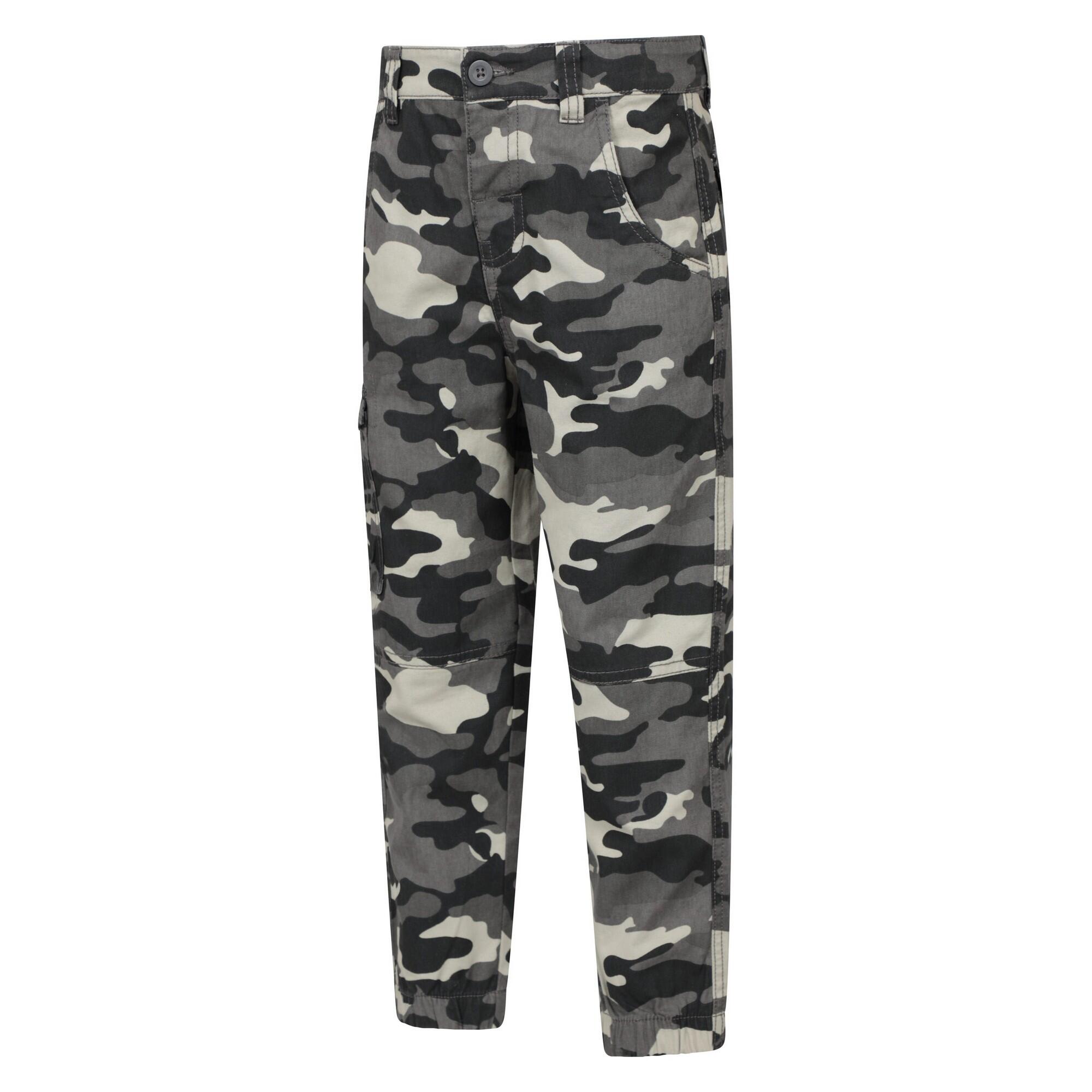 Boys Camo Cargo Trousers (Black) 3/5