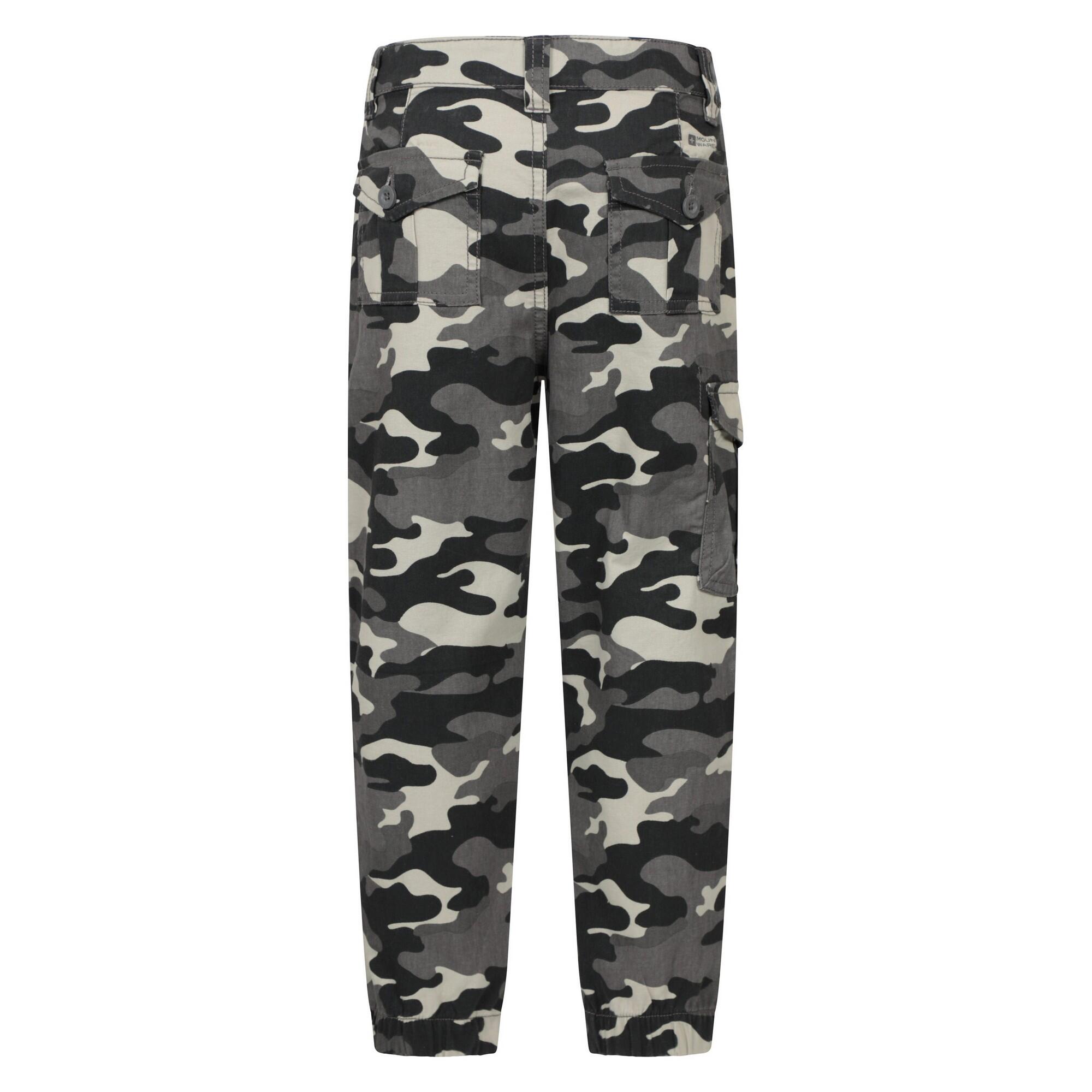 Boys Camo Cargo Trousers (Black) 2/5