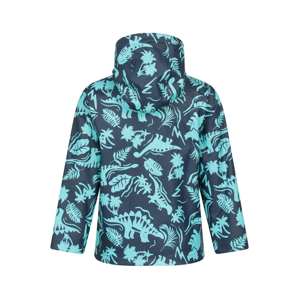 Childrens/Kids Dinosaur Waterproof Jacket And Trousers Set (Dark Blue) 2/4
