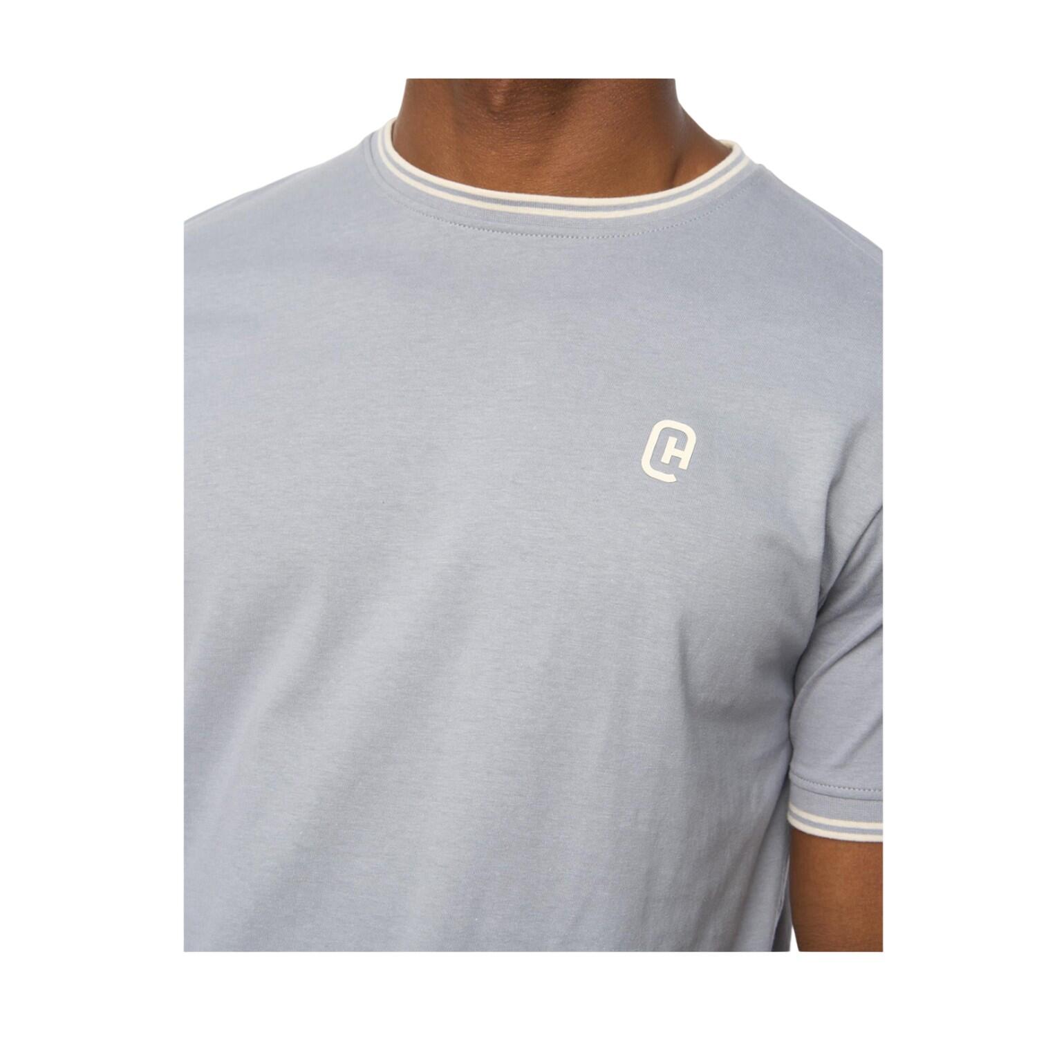 Maglietta Uomo Crosshatch Preece Grigio Blu 4/4