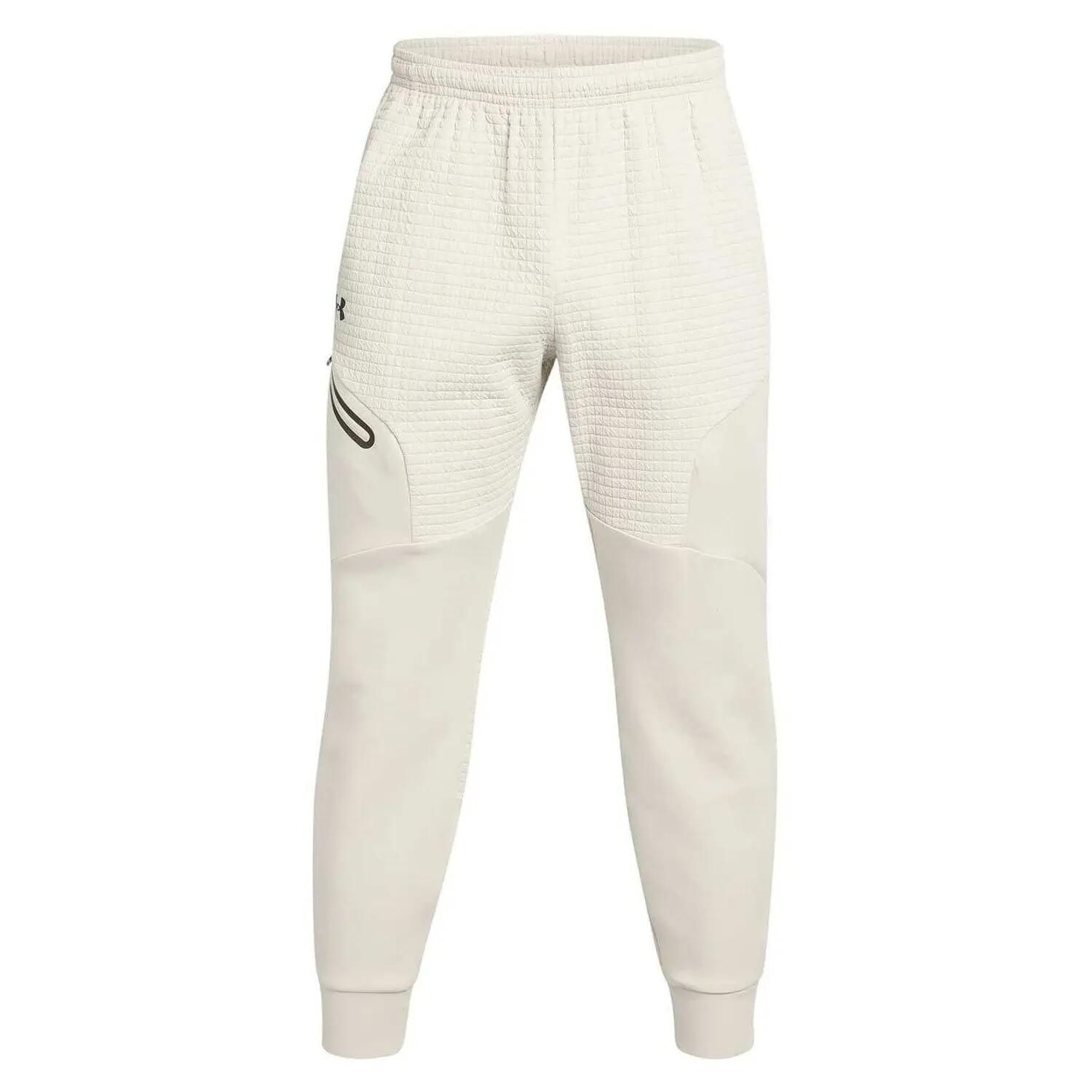 Mens Unstoppable Textured Slim Joggers (White) 2/3