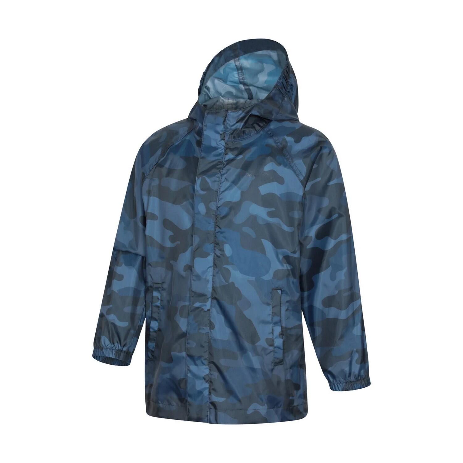 Giacca Impermeabile Camo Bambini Mountain Warehouse Pakka Blu Scuro 3/3