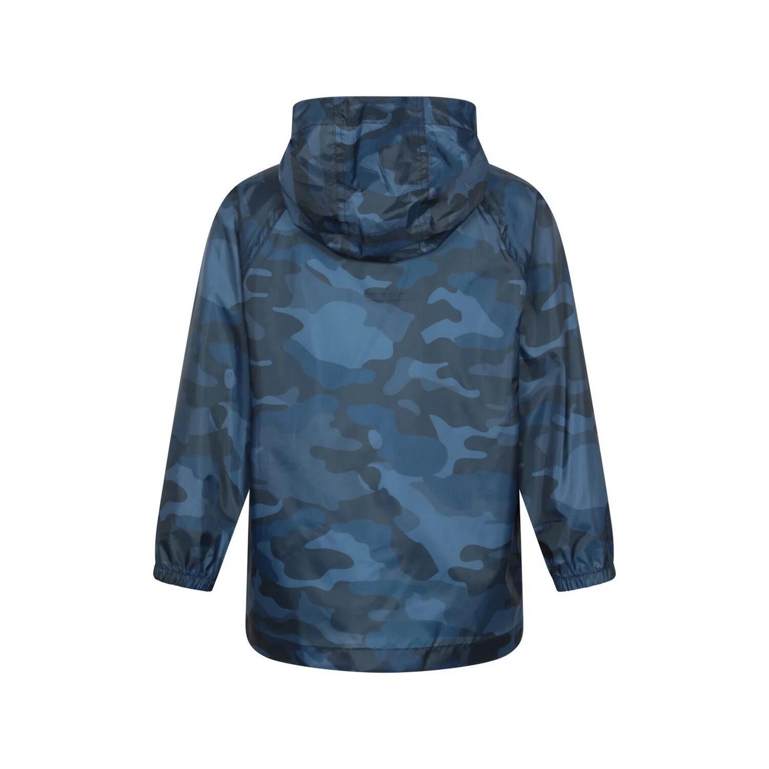 Giacca Impermeabile Camo Bambini Mountain Warehouse Pakka Blu Scuro 2/3