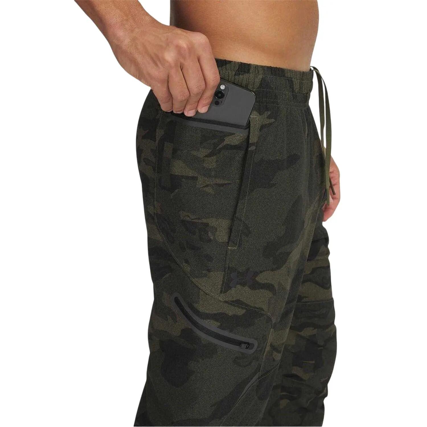 Pantaloni Da Combattimento Tessuto Uomo Under Armour Unstoppable Verde Camo 4/4