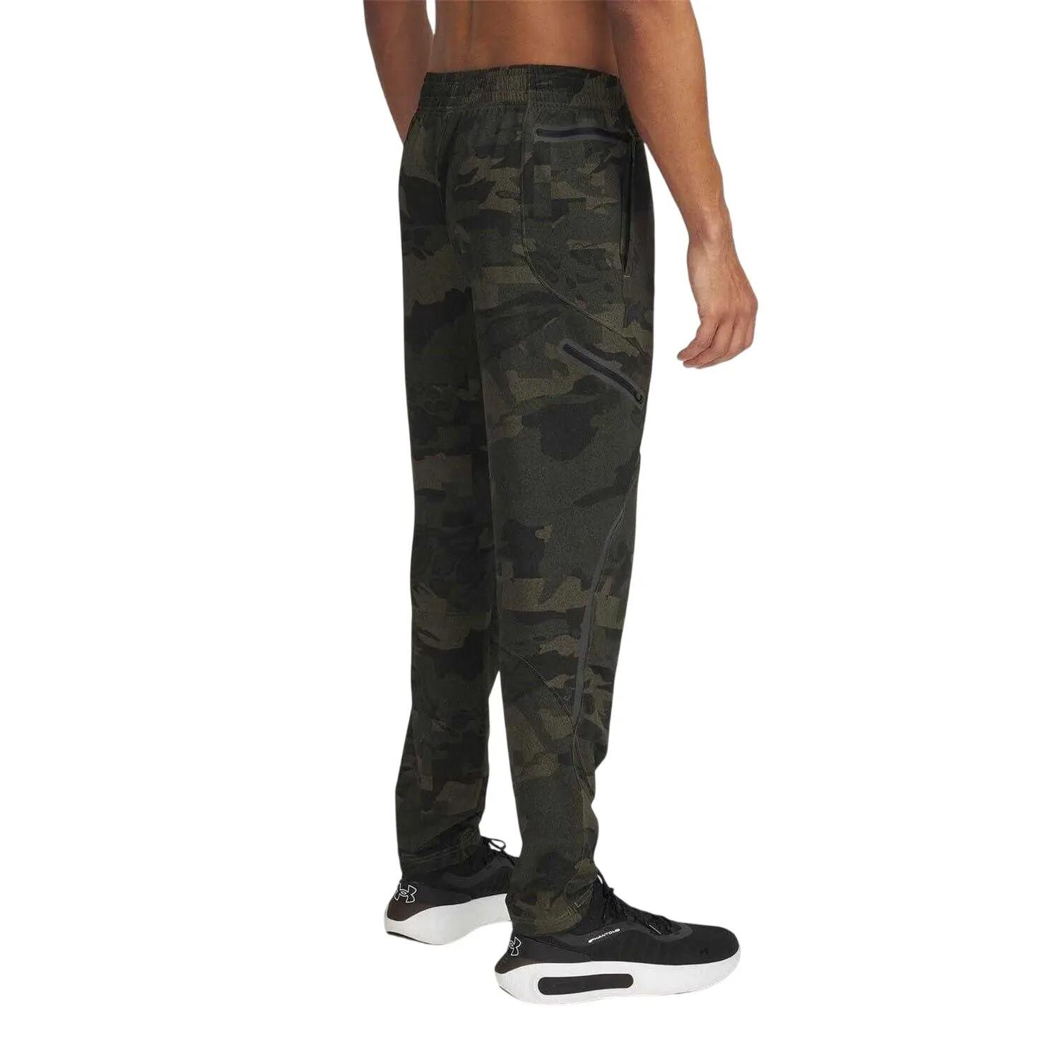 Pantaloni Da Combattimento Tessuto Uomo Under Armour Unstoppable Verde Camo 3/4