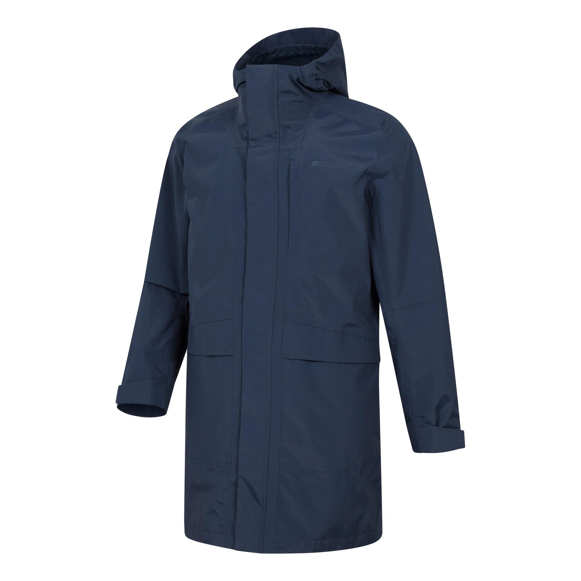 Giacca Impermeabile Lunga Uomo Mountain Warehouse Scope Blu Navy 3/4