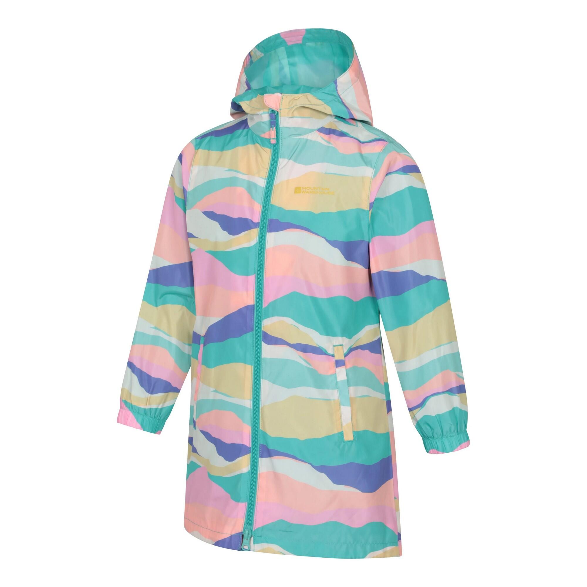 Childrens/Kids Flo Contrast Water Resistant Jacket (Bright Pink) 3/4