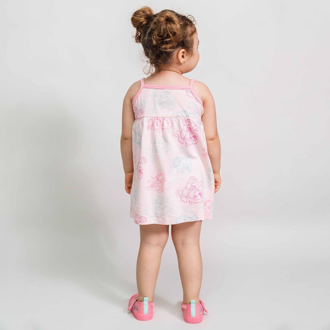 Vestido Infantil Paw Patrol de Jersey sin Mangas con Tirantes Rosa Claro 5/5