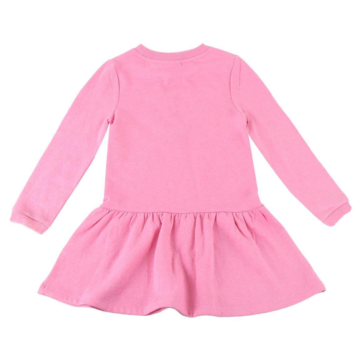 Vestido infantil Peppa Pig, em tecido felpudo de algodão e poliéster, manga 2/3