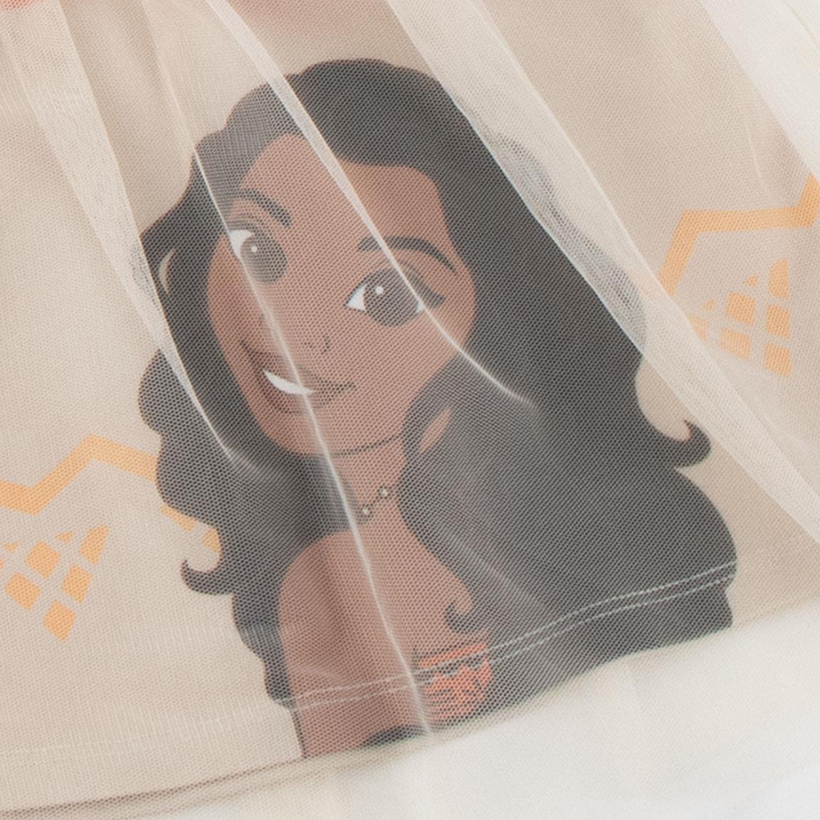 Vestido infantil Moana, modelo fantasia sem mangas em malha de algodão com tule 4/6