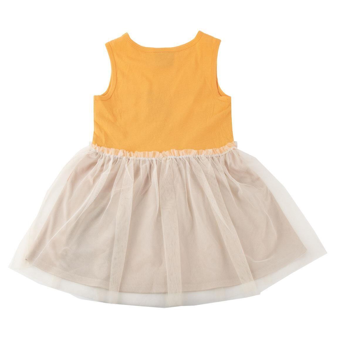 Vestido infantil Moana, modelo fantasia sem mangas em malha de algodão com tule 2/6