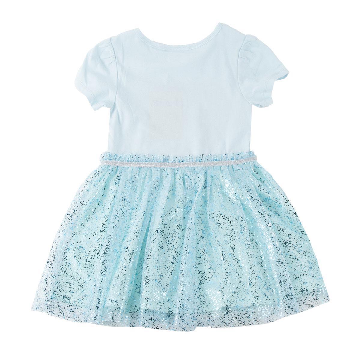 Vestido infantil Stitch em malha de algodão com saia de tule azul claro 2/6