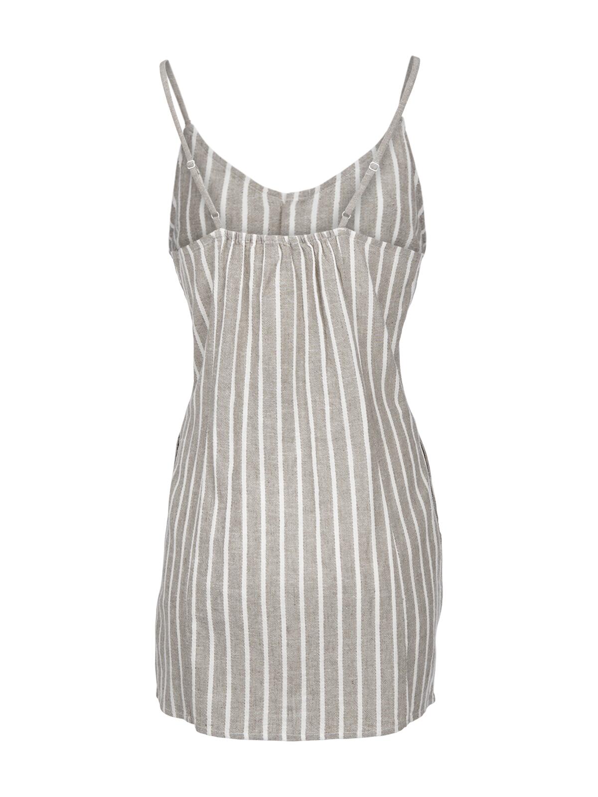 Pixey-Stripe Dames Korte jurk Mode Verstelbare Bandjes Loose Fit Snow 2/6