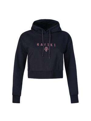 Women's organic cropped hoodie met verstelbare capuchon rafiki donkerblauw