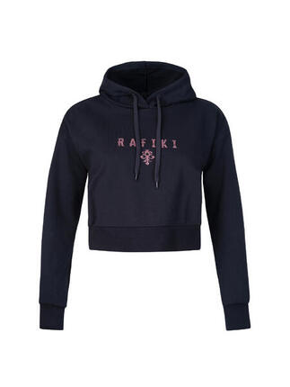 Women's organic cropped hoodie met verstelbare capuchon RAFIKI donkerblauw