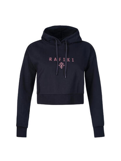 Women's organic cropped hoodie met verstelbare capuchon RAFIKI donkerblauw