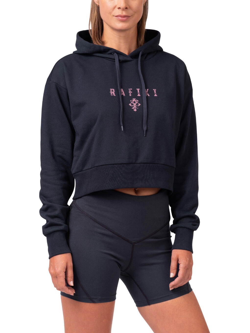 Sudadera orgánica de mujer con capucha ajustable RAFIKI azul oscuro 4/7