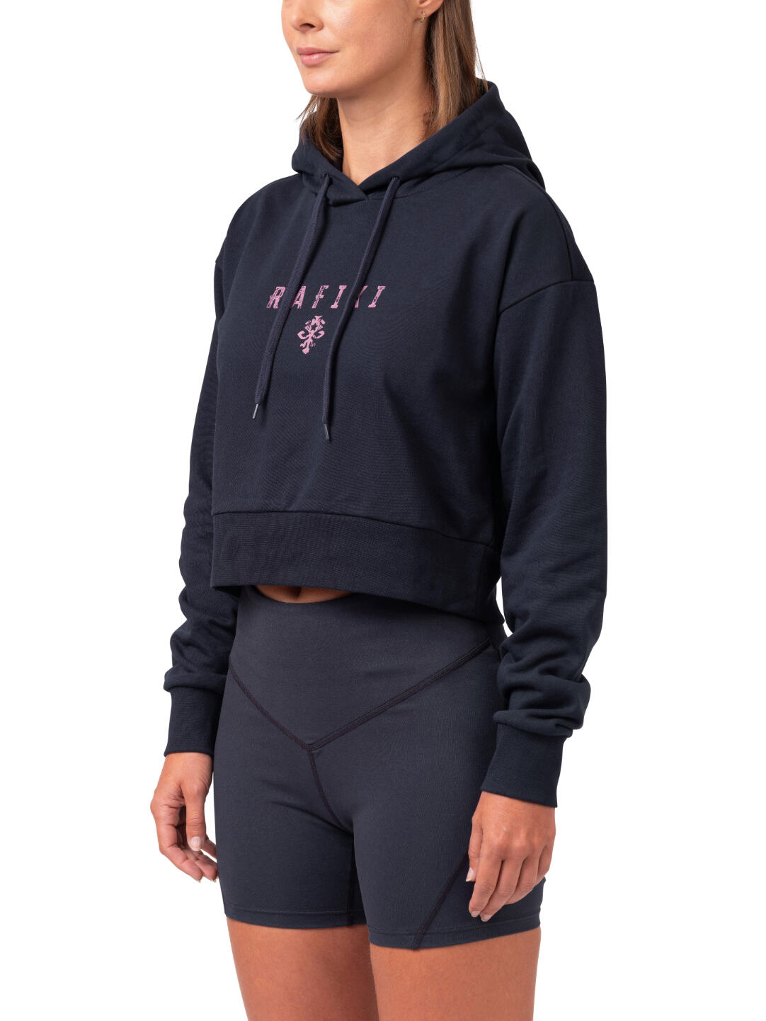 Sudadera orgánica de mujer con capucha ajustable RAFIKI azul oscuro 3/7