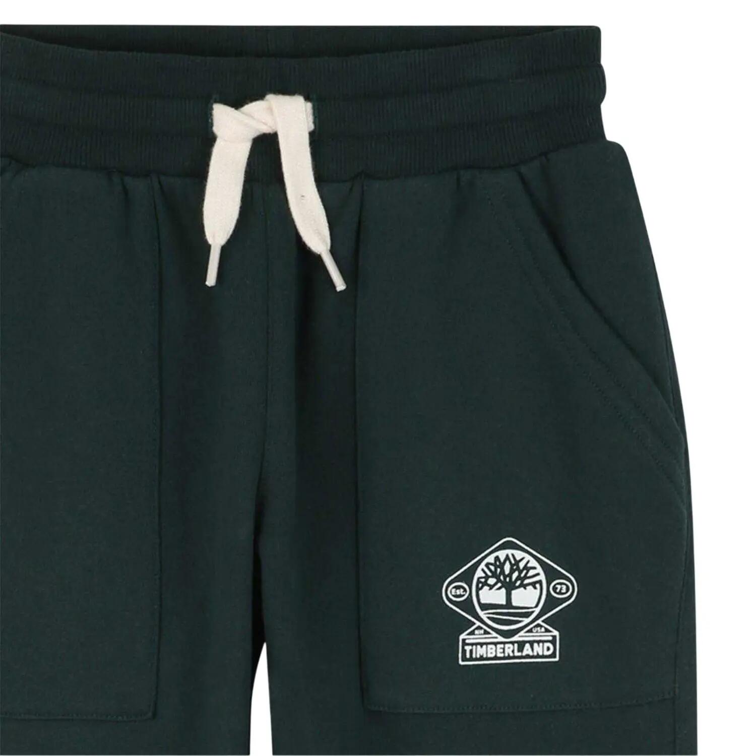 Childrens/Kids Logo Regular Joggers (Dark Green) 3/3