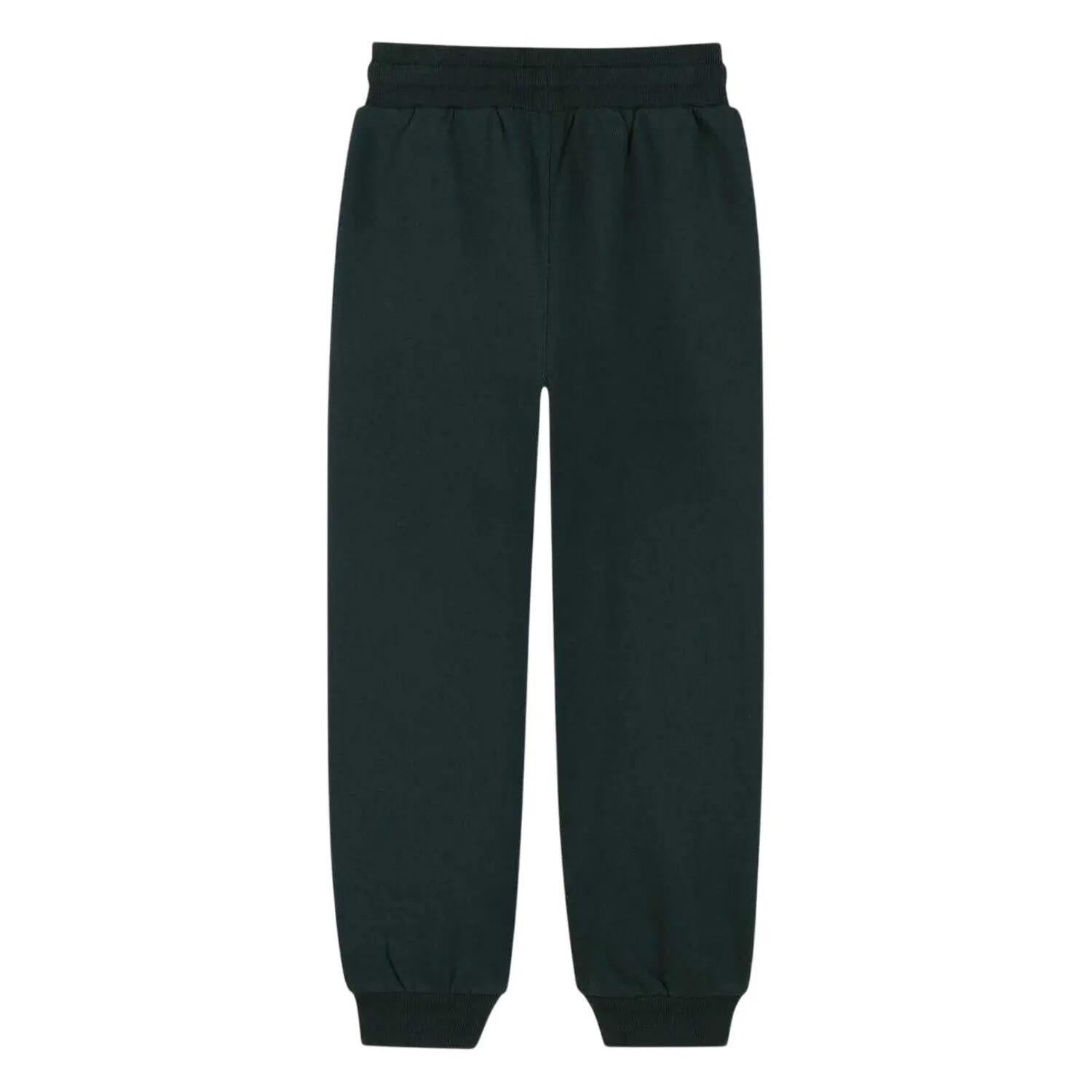 Childrens/Kids Logo Regular Joggers (Dark Green) 2/3