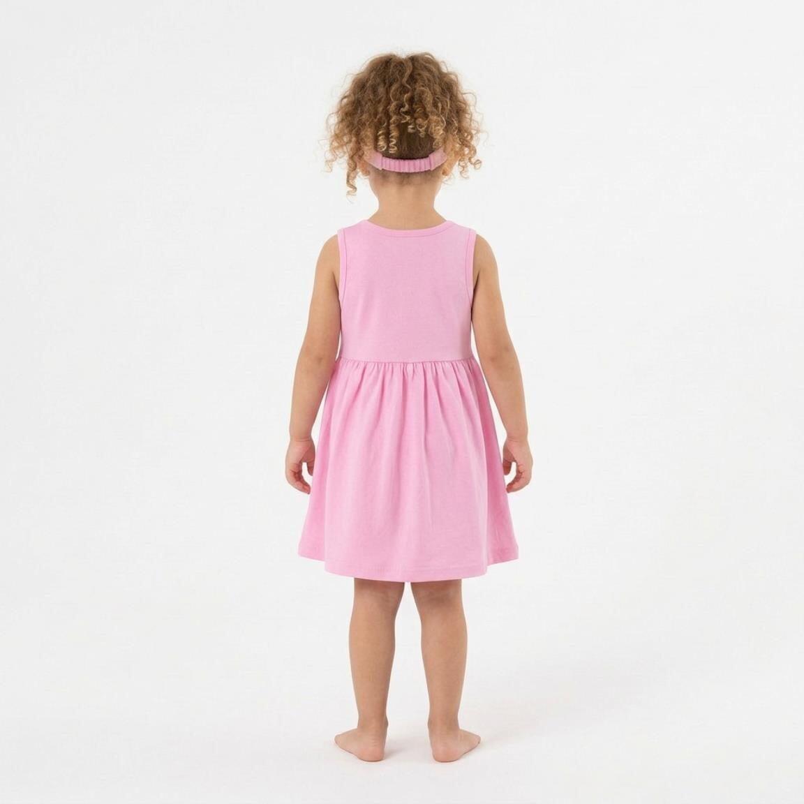 Vestido infantil Gabby's Dollhouse em malha de algodão rosa claro sem mangas 5/6