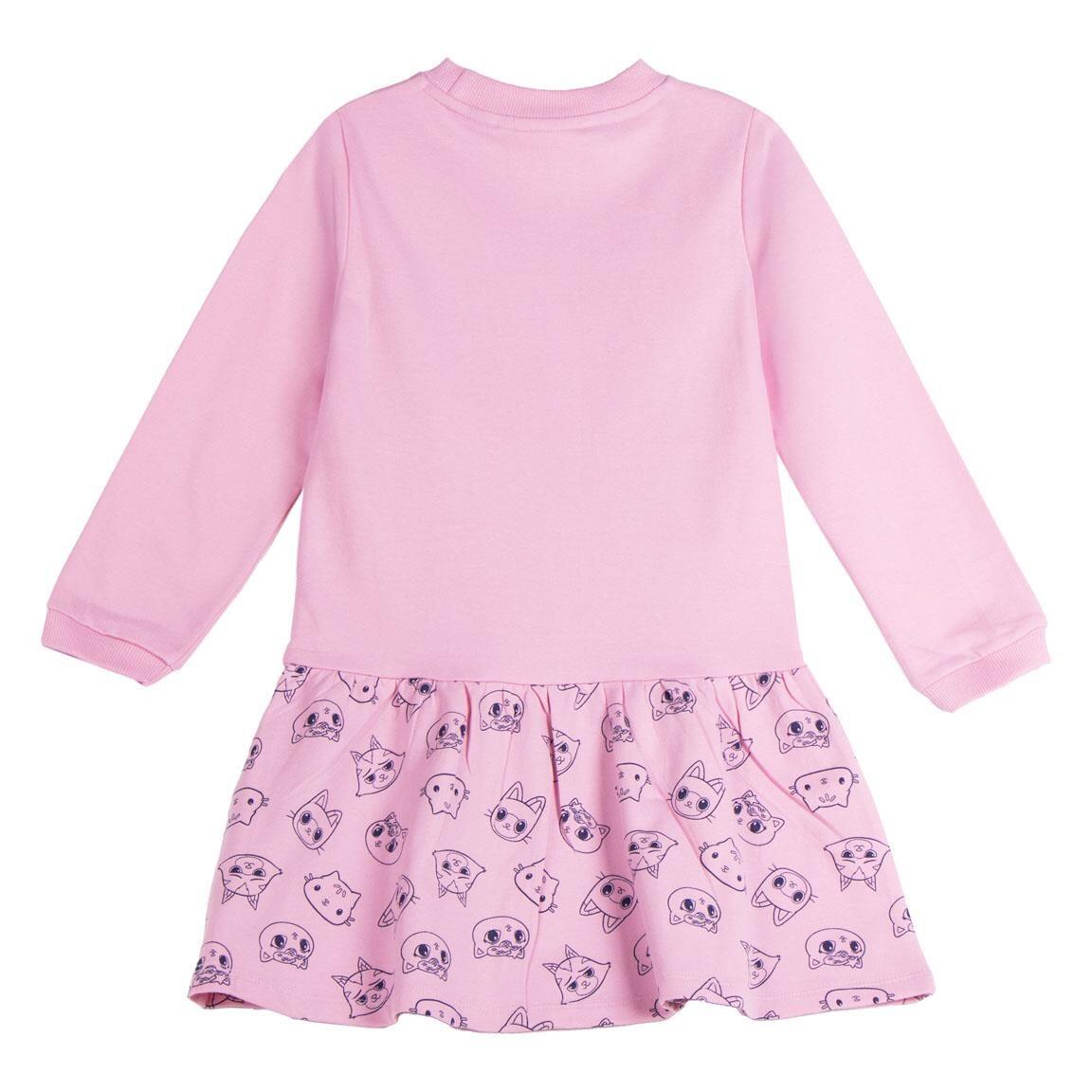 Vestido infantil Gabby's Dollhouse, manga comprida, em algodão felpudo francês 2/5