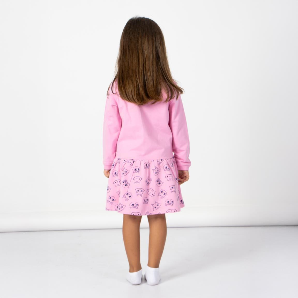 Vestido infantil Gabby's Dollhouse, manga comprida, em algodão felpudo francês 4/5