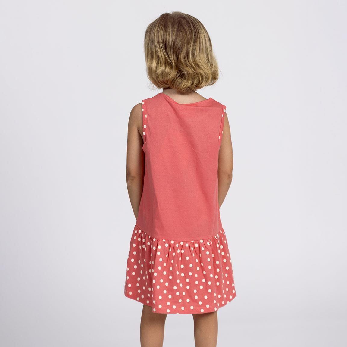Vestido infantil sem mangas da Minnie Mouse em malha de algodão com bolinhas 5/6