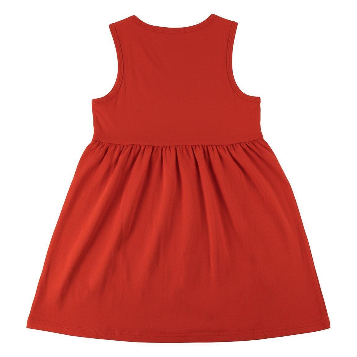Vestido infantil Hello Kitty, sem mangas, em malha de algodão, vermelho. 2/6