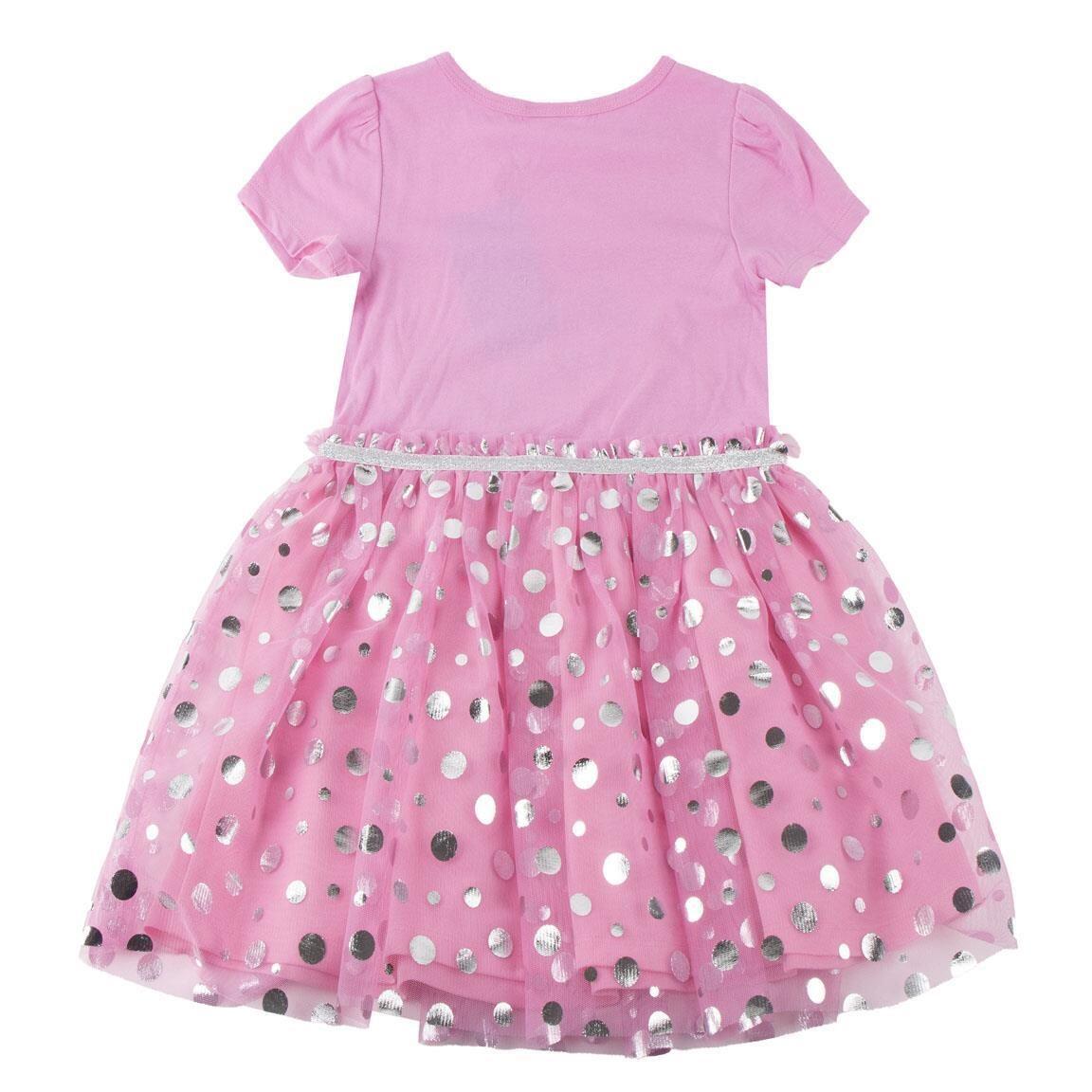 Vestido infantil da Minnie Mouse em malha de algodão com saia de tule e 2/6
