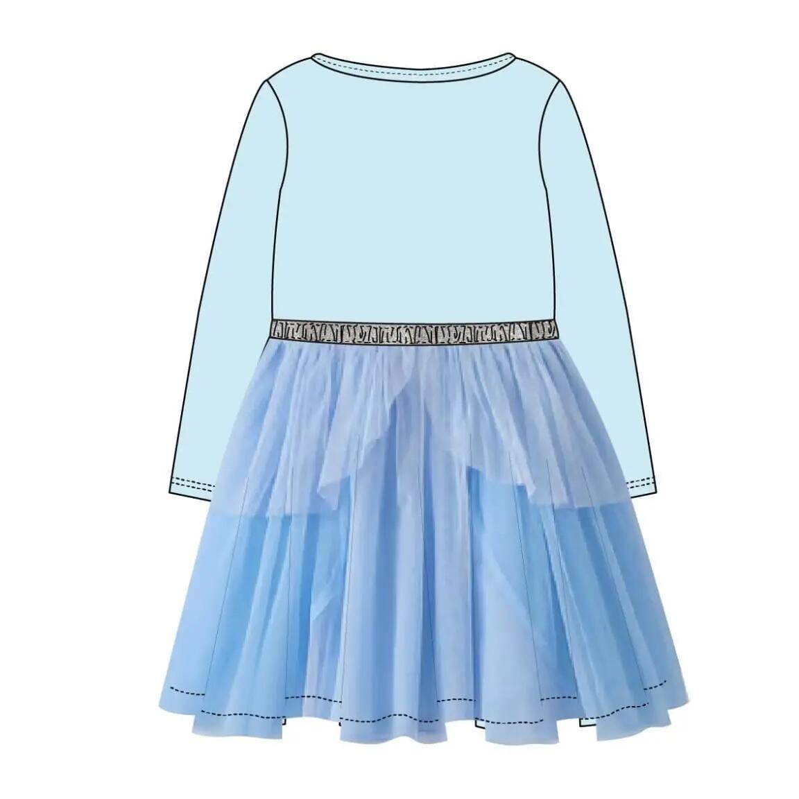 Vestido Infantil Princesas Bella Jersey Fantasía con Tul Manga Larga Amarillo 4/7