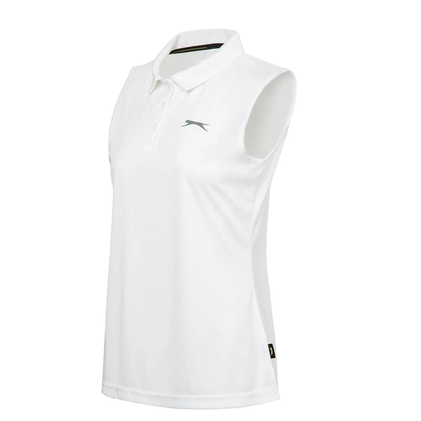 Poloshirt für , Ärmellos Damen Weiß 3/4