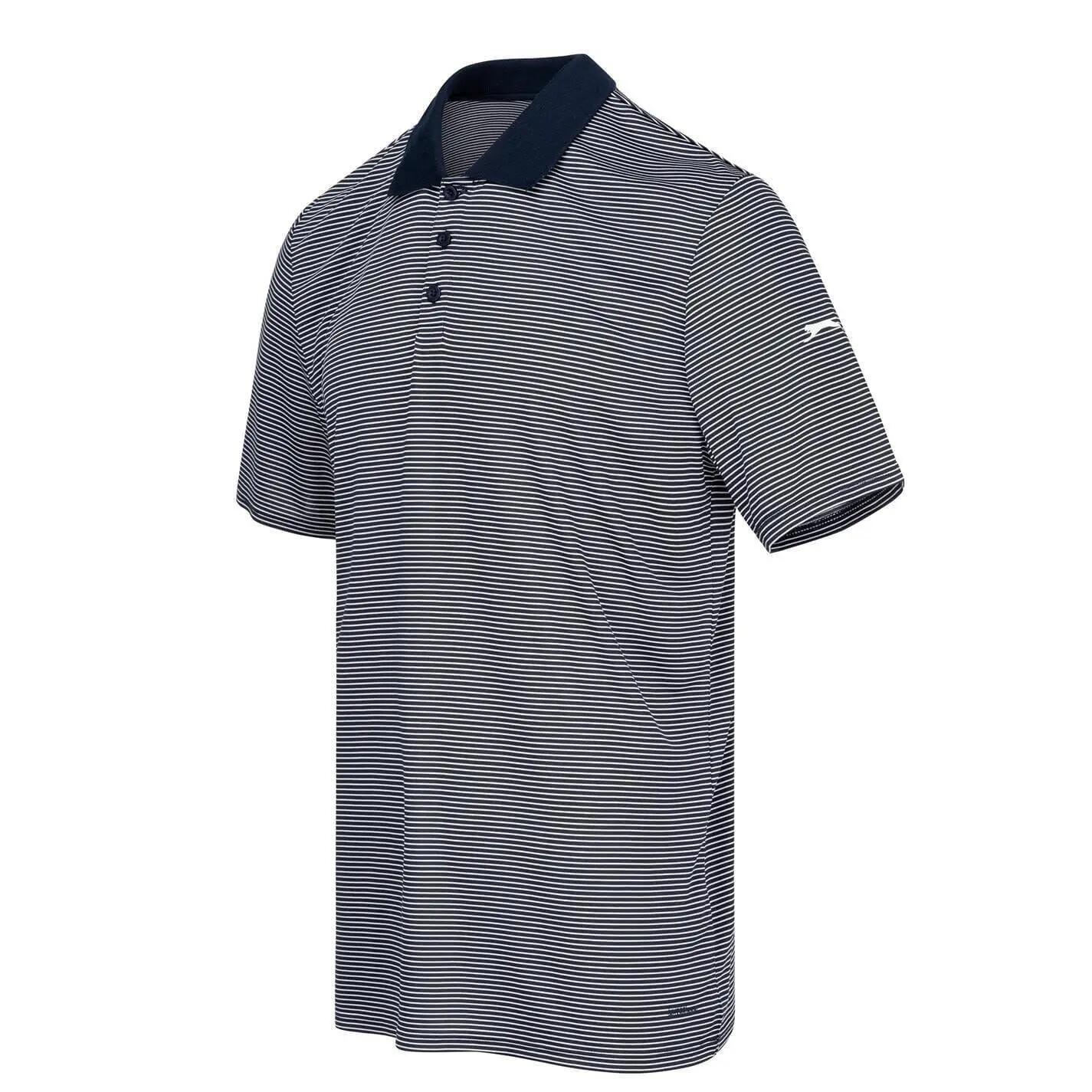 Maglietta Polo Golf Micro Strisce Uomo Slazenger Blu Navy 3/5