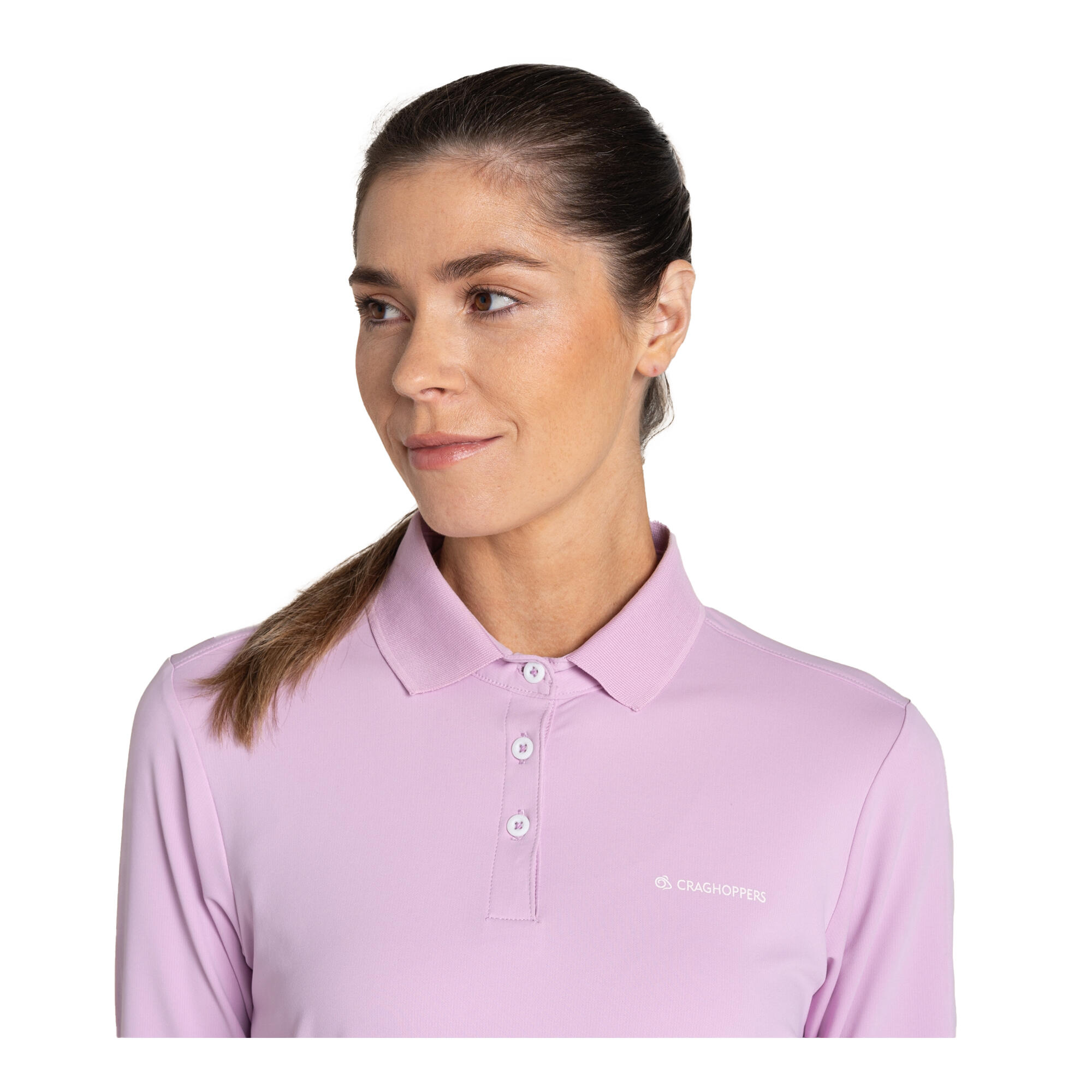 Polo De Golf Manches Longues THORNBURY Femme (Rose Pâle) 4/5