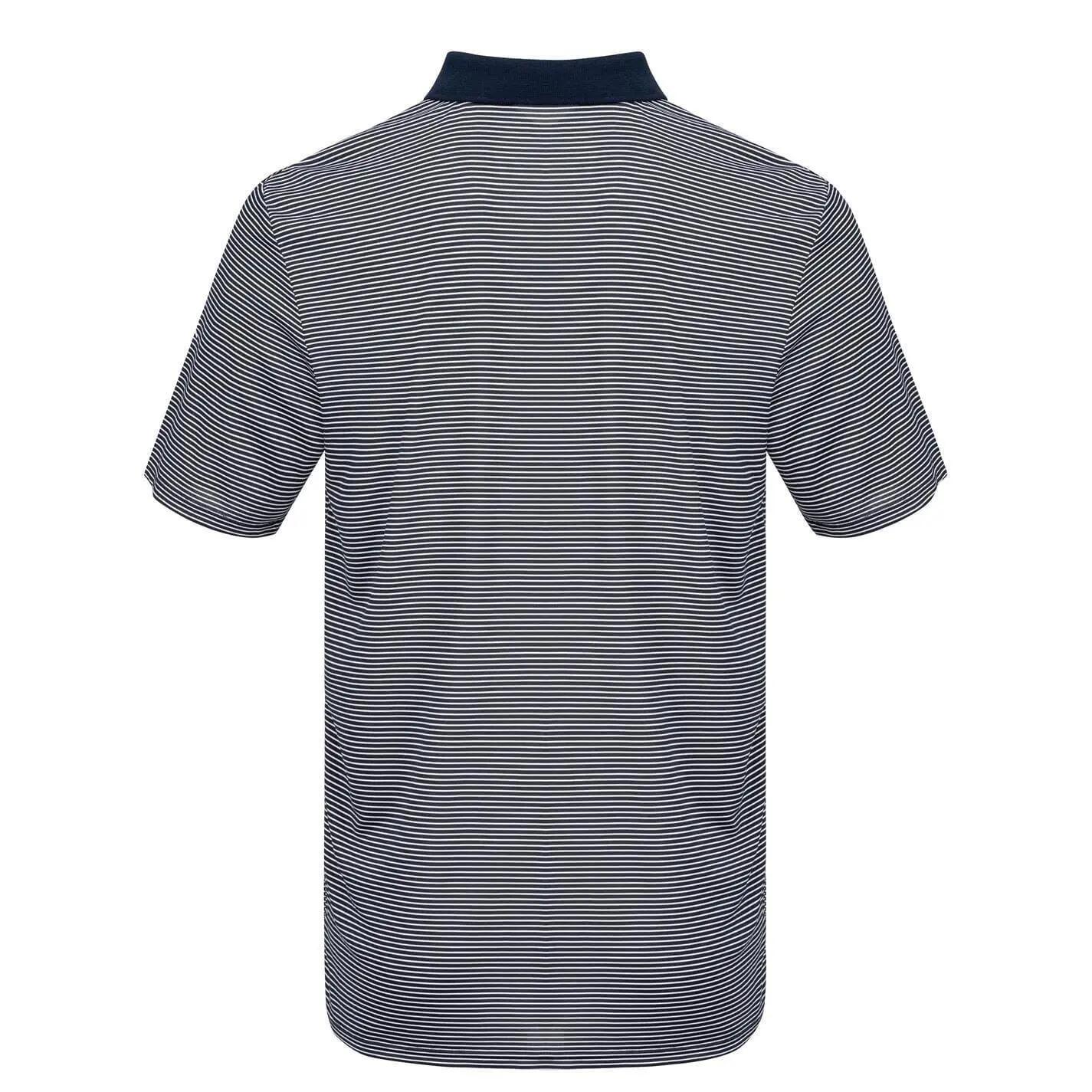 Maglietta Polo Golf Micro Strisce Uomo Slazenger Blu Navy 2/5