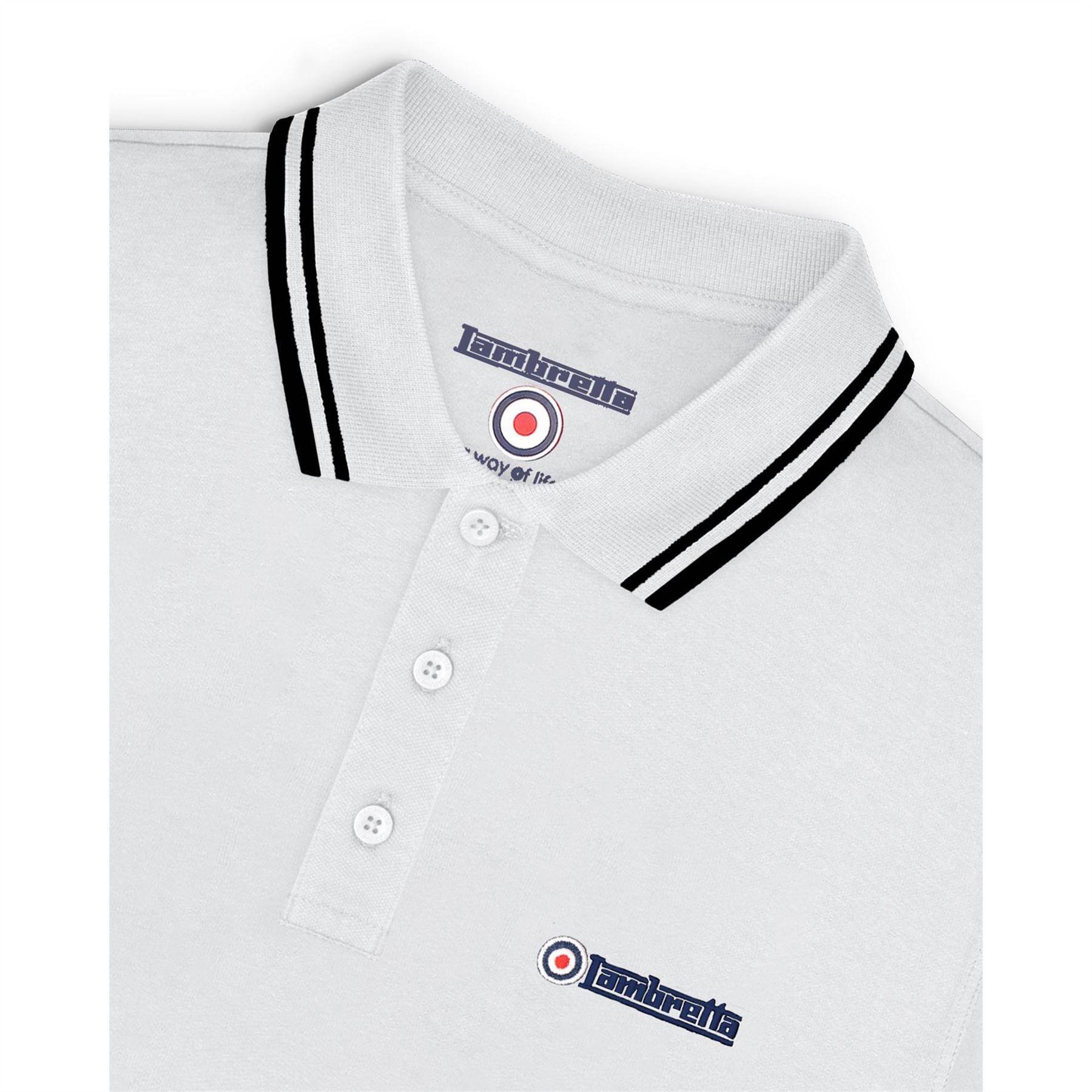 Poloshirt für Herren Weiß/Schwarz 3/4