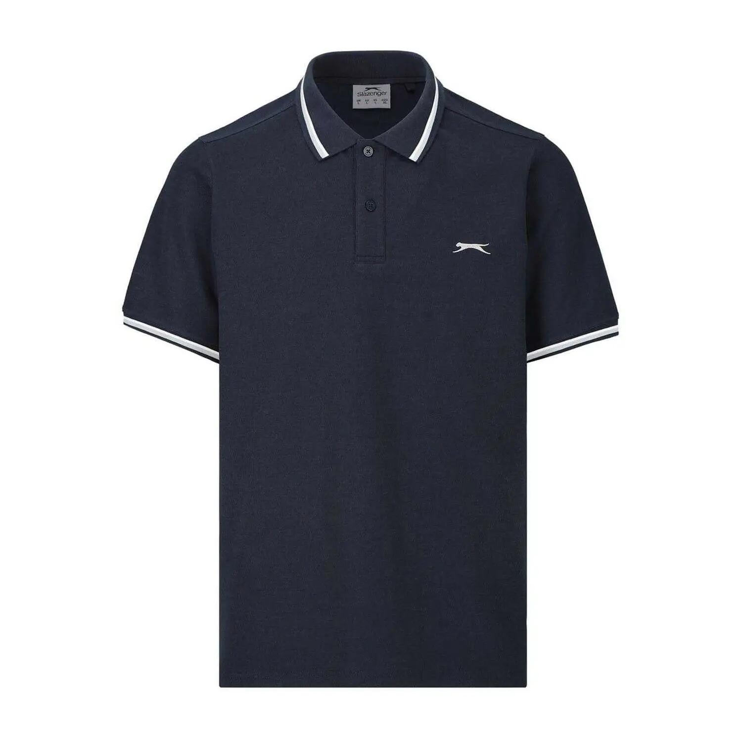 Polo Motif/style Rayure Contrastée Sur Bord Homme (Bleu Marine) 2/4