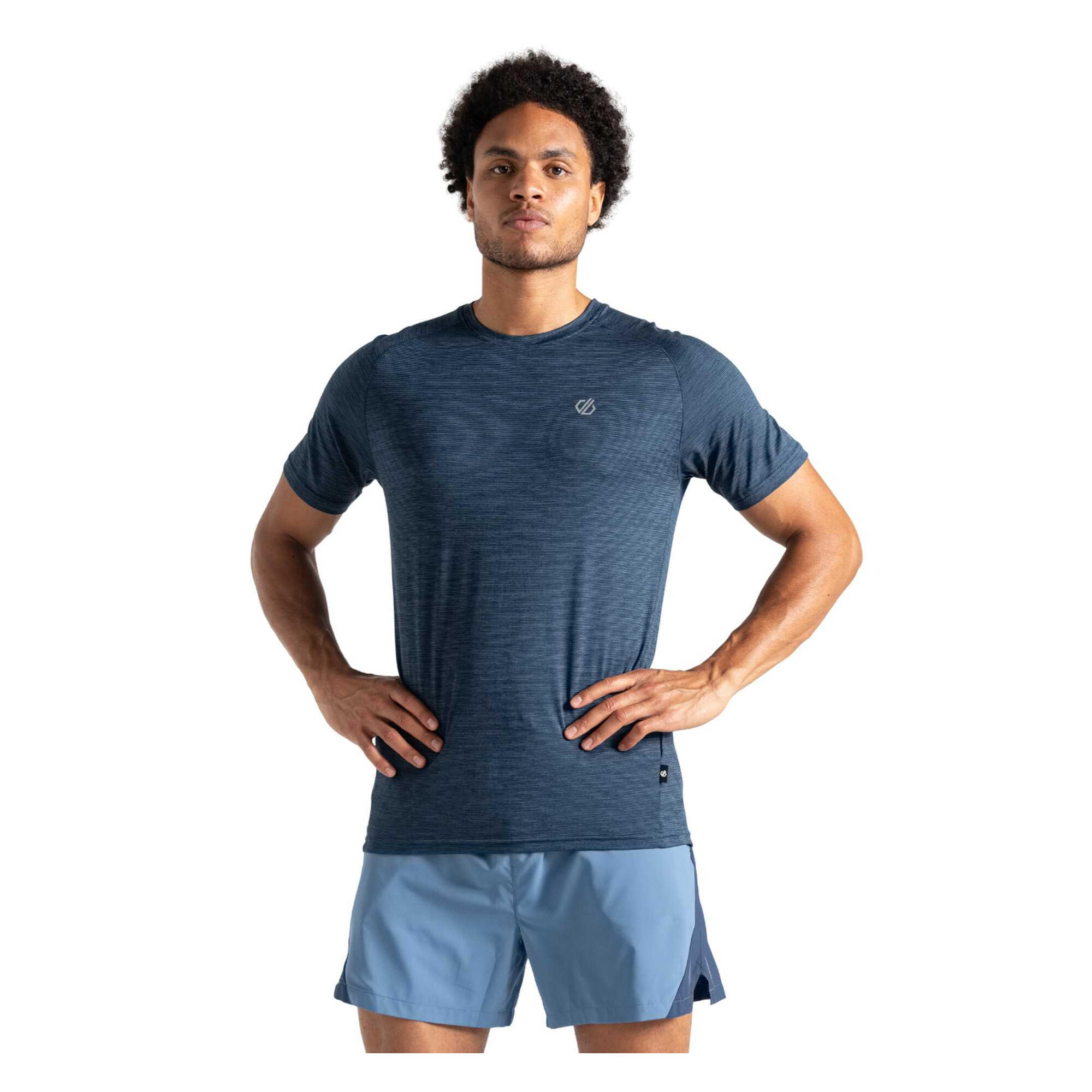 Tshirt Chiné Manches Courtes PERSIST Homme (Denim Sombre) 2/4