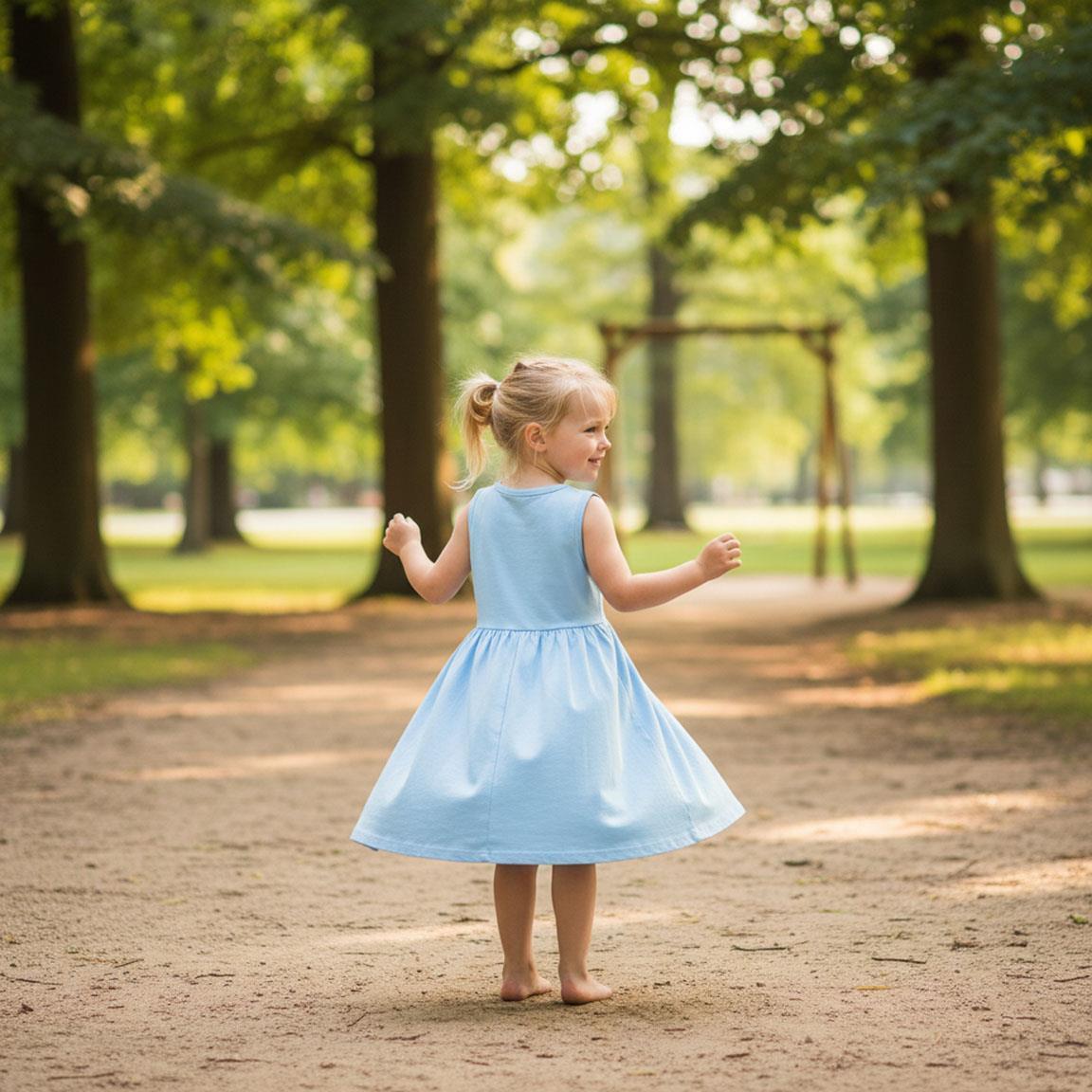 Vestido infantil Frozen Elsa, sem mangas, em malha de algodão, azul claro 5/6