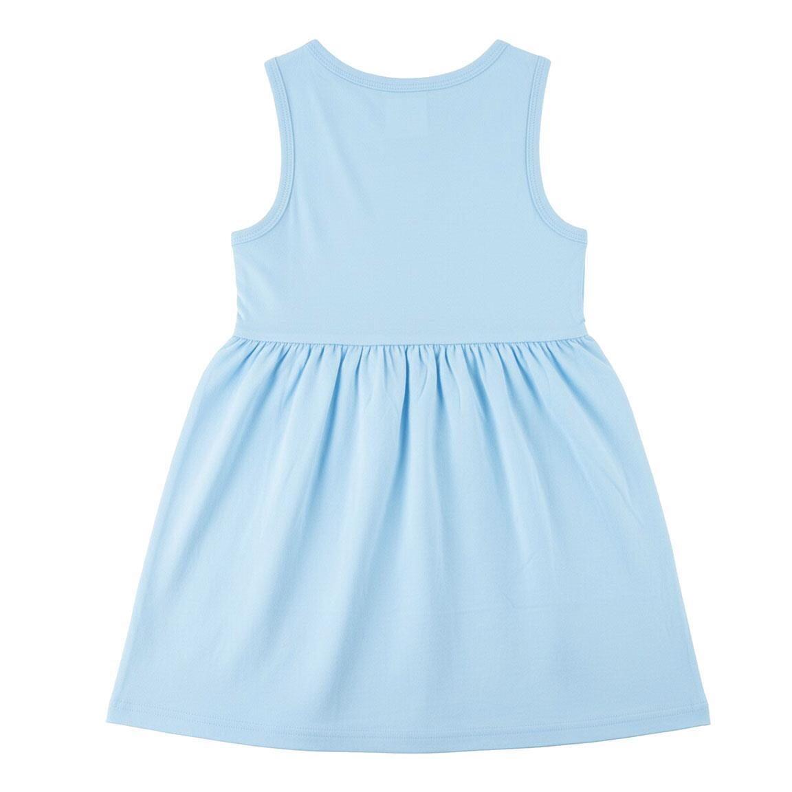 Vestido infantil Frozen Elsa, sem mangas, em malha de algodão, azul claro 2/6