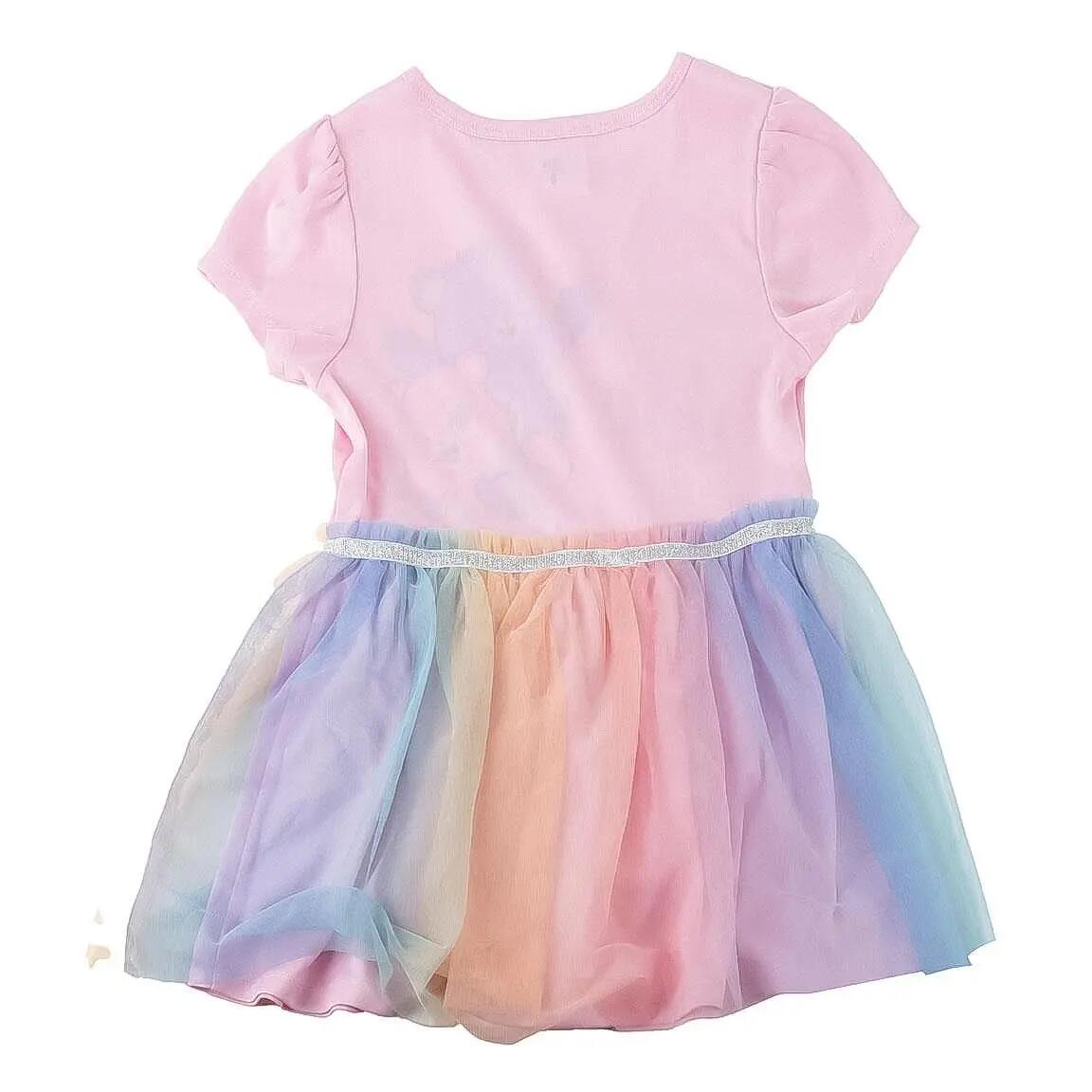Abito da bambina Care Bears in jersey con tulle rosa chiaro multicolore 2/7
