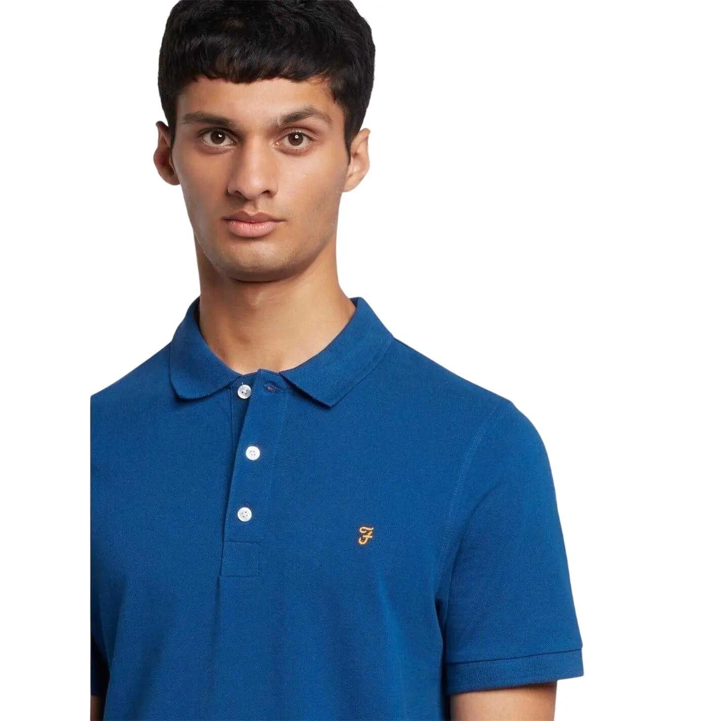 Poloshirt für , Baumwolle, kurzärmlig Herren Blau 4/4