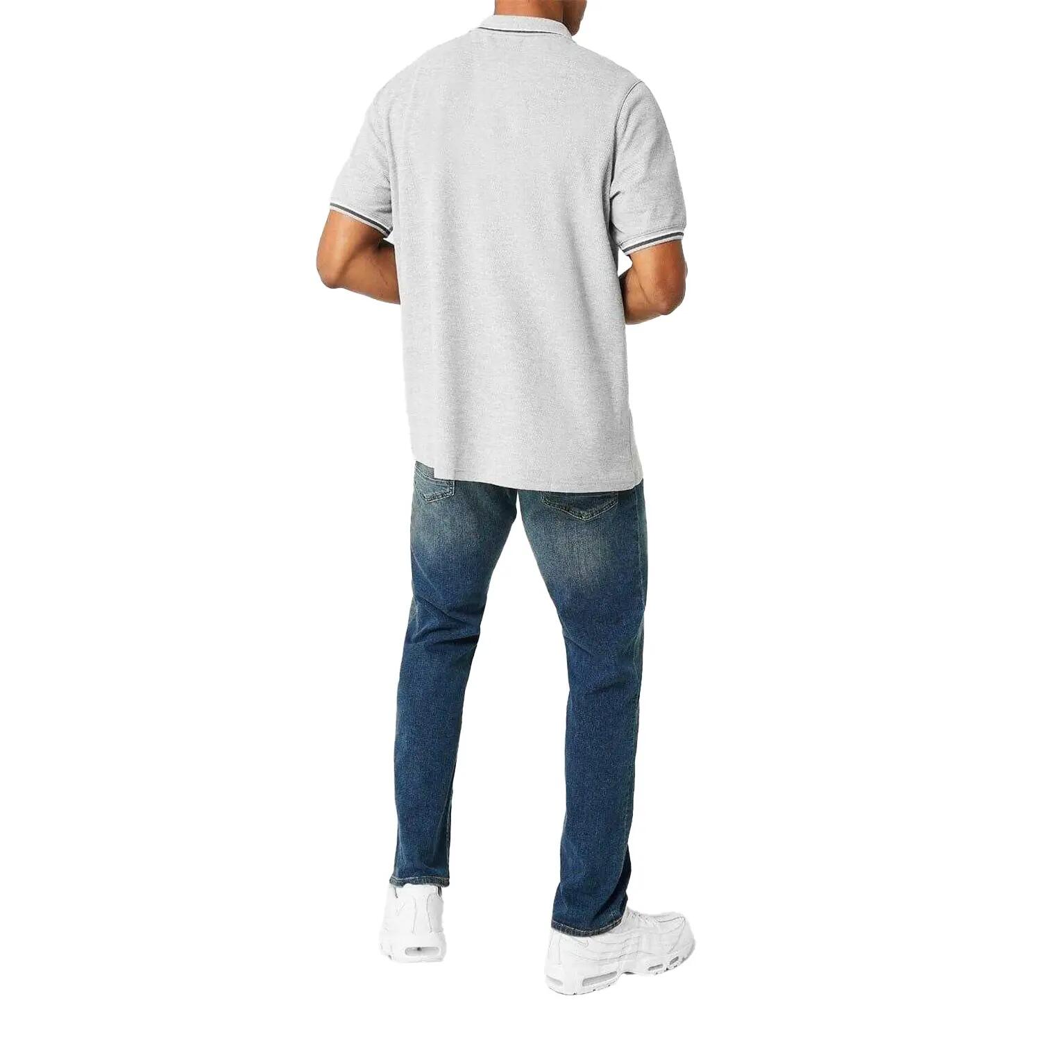 Polo Motif/style Rayure Contrastée Sur Bord Homme (Gris Chiné) 4/4