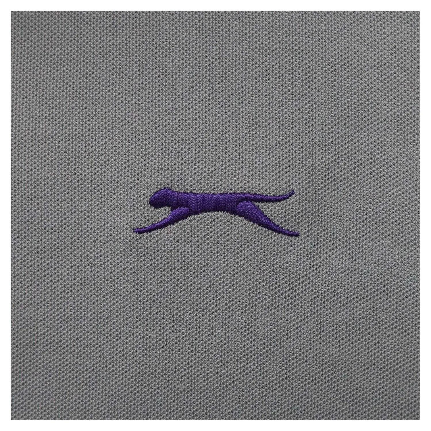 Maglietta Polo Con Punta A Contrasto Uomo Slazenger Grigio Chiaro 4/4