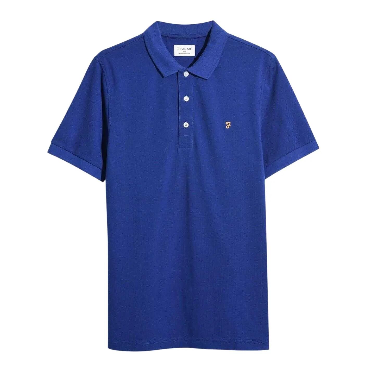 Poloshirt für , Baumwolle, kurzärmlig Herren Blau 2/4