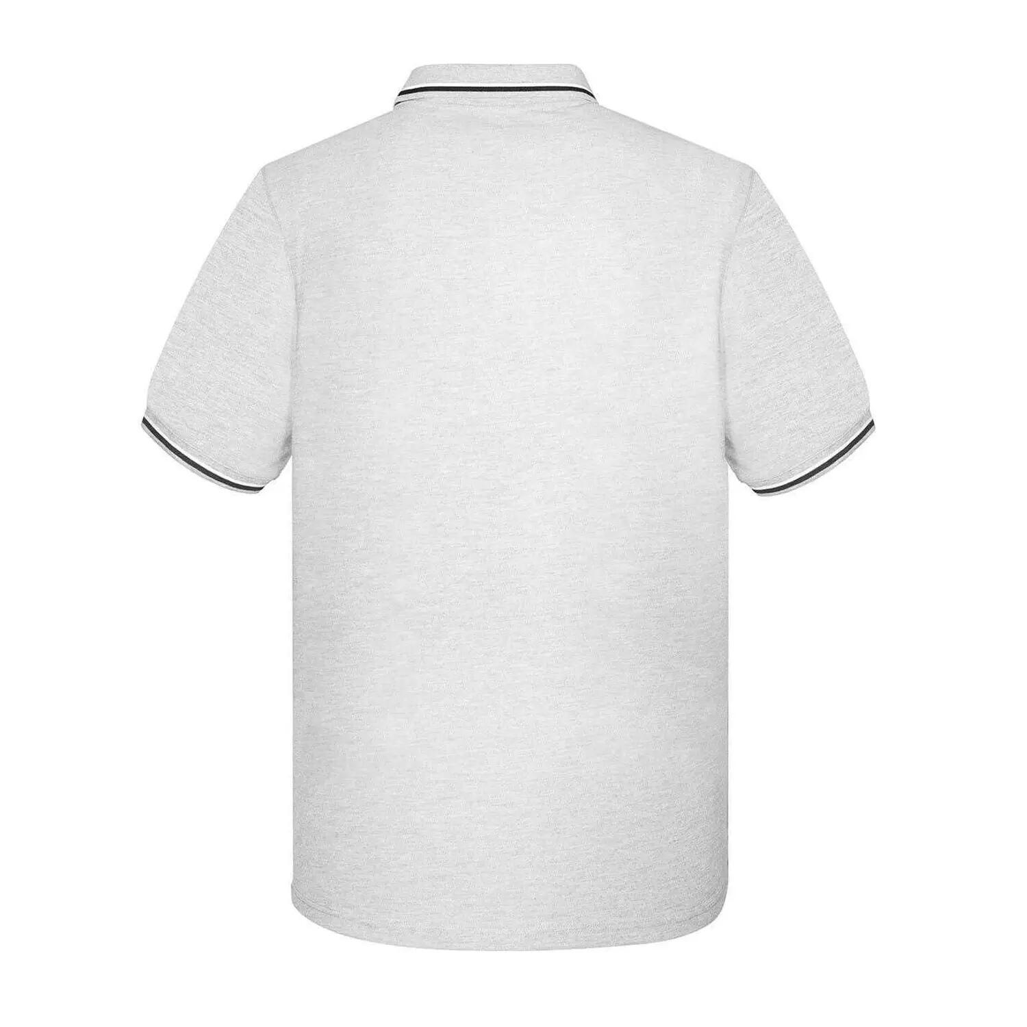 Polo Motif/style Rayure Contrastée Sur Bord Homme (Gris Chiné) 3/4