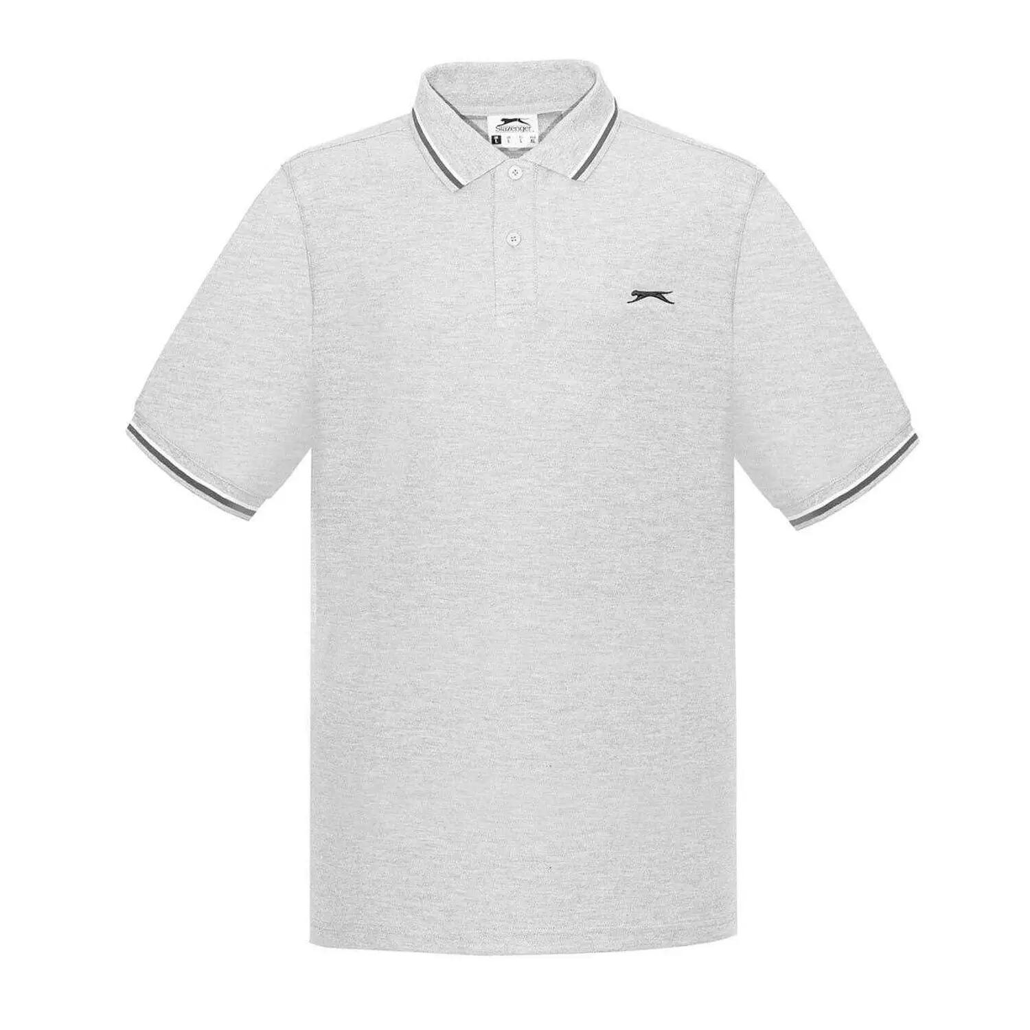 Polo Motif/style Rayure Contrastée Sur Bord Homme (Gris Chiné) 2/4